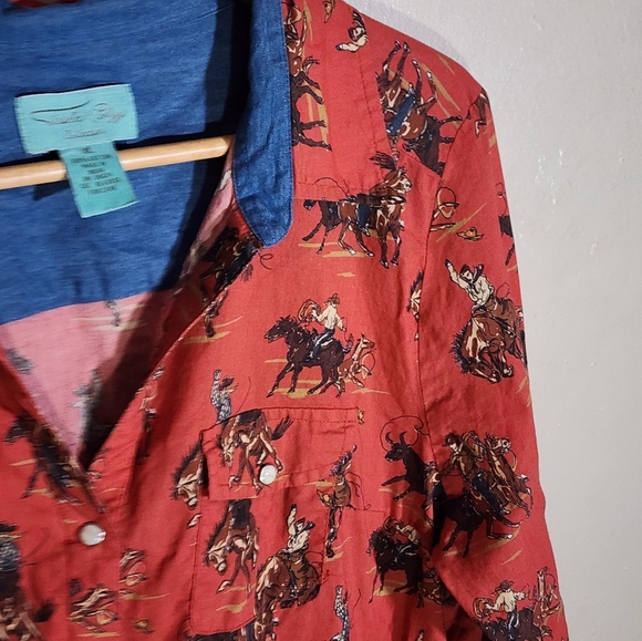 Tasha Polizzi Button-Up Shirt with Horse Print - Picture 3 of 4